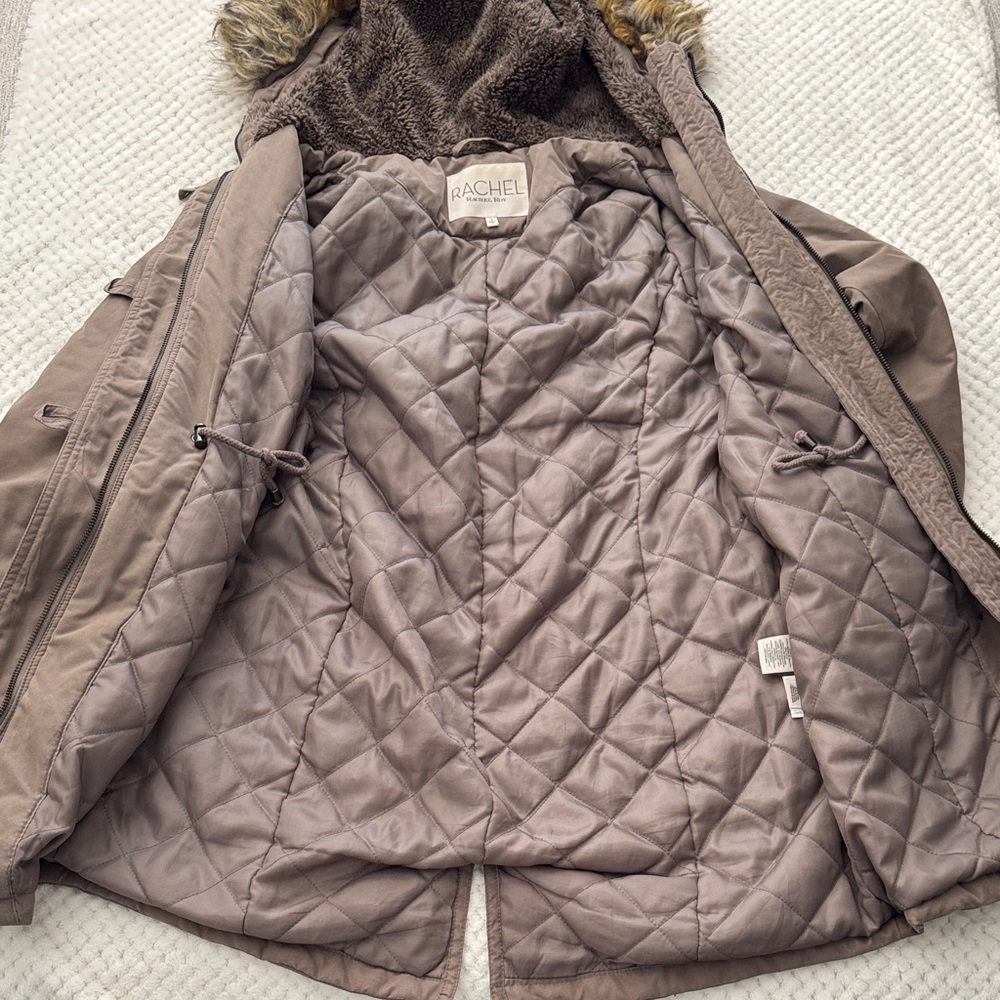 🧥 EUC Rachel Roy Faux Fur Hooded Parka Coat – Women’s Size Small - Picture 10 of 14